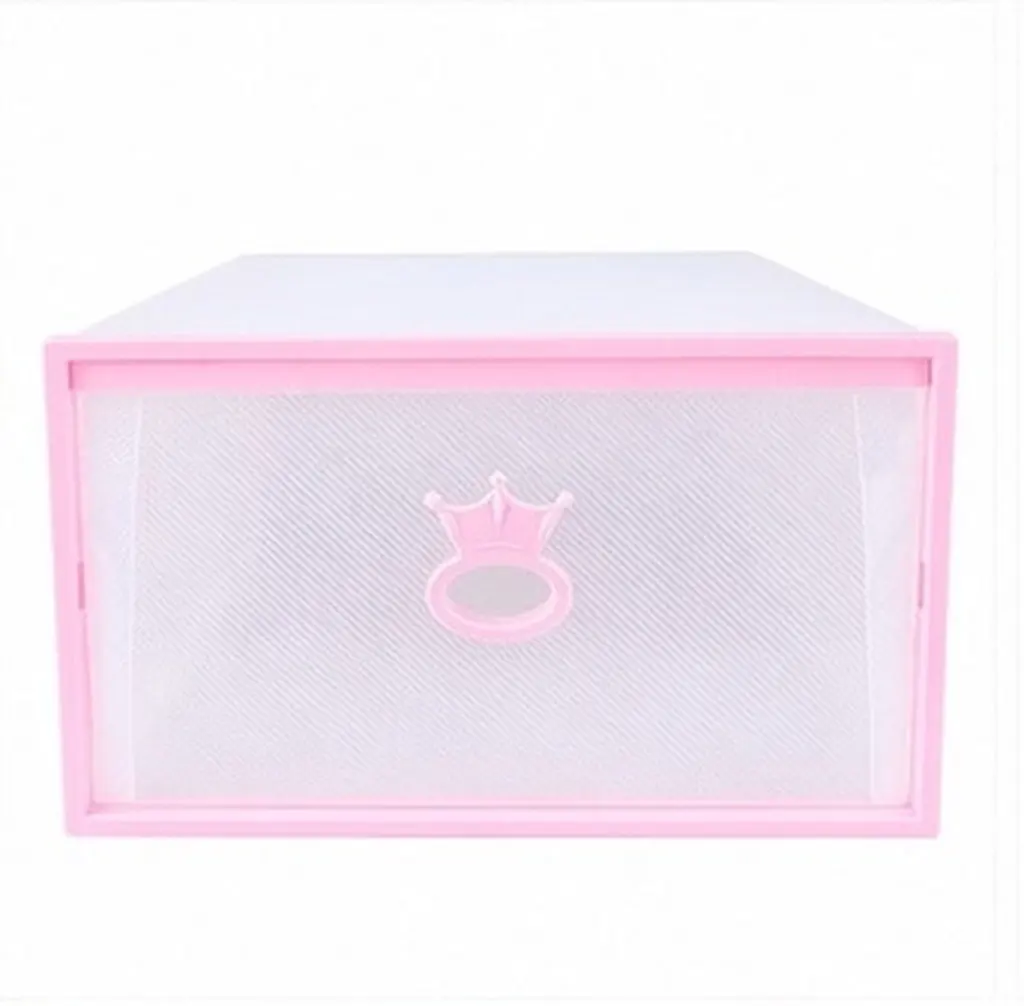 Foldable Transparent Shoe Storage Box Thickened Plastic Organizer with Visual Window Moisture Proof Insect Proof Portable