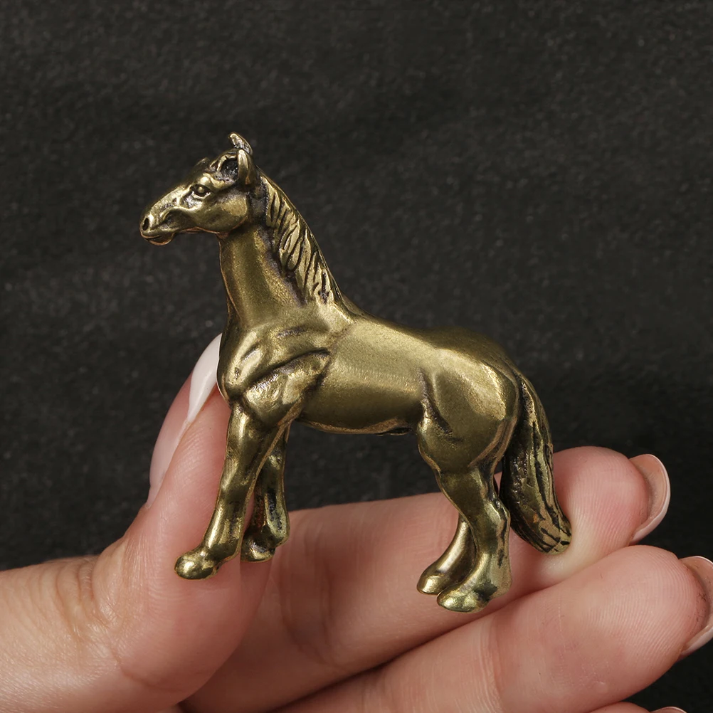 

Copper Desktop Decor For Home Office Tea Small Metal Horse Horse Modeling Ornament Ornament Home Decor Craft