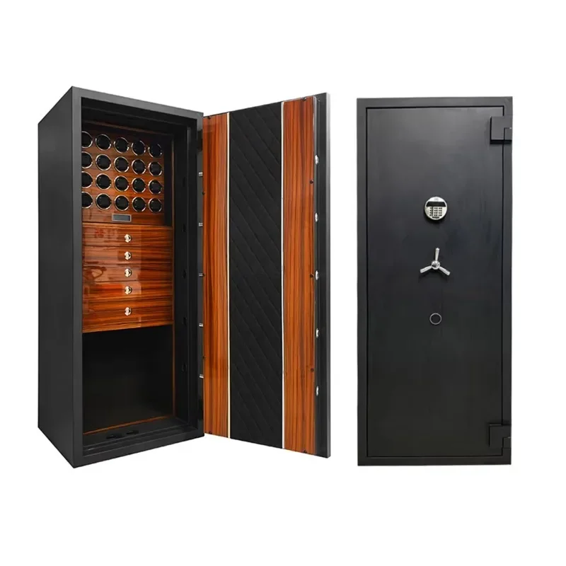 【Fashionable】 Jewelry High Quality Key  Digital  Fingerprint ers Leather  Watch Winder Safe Box