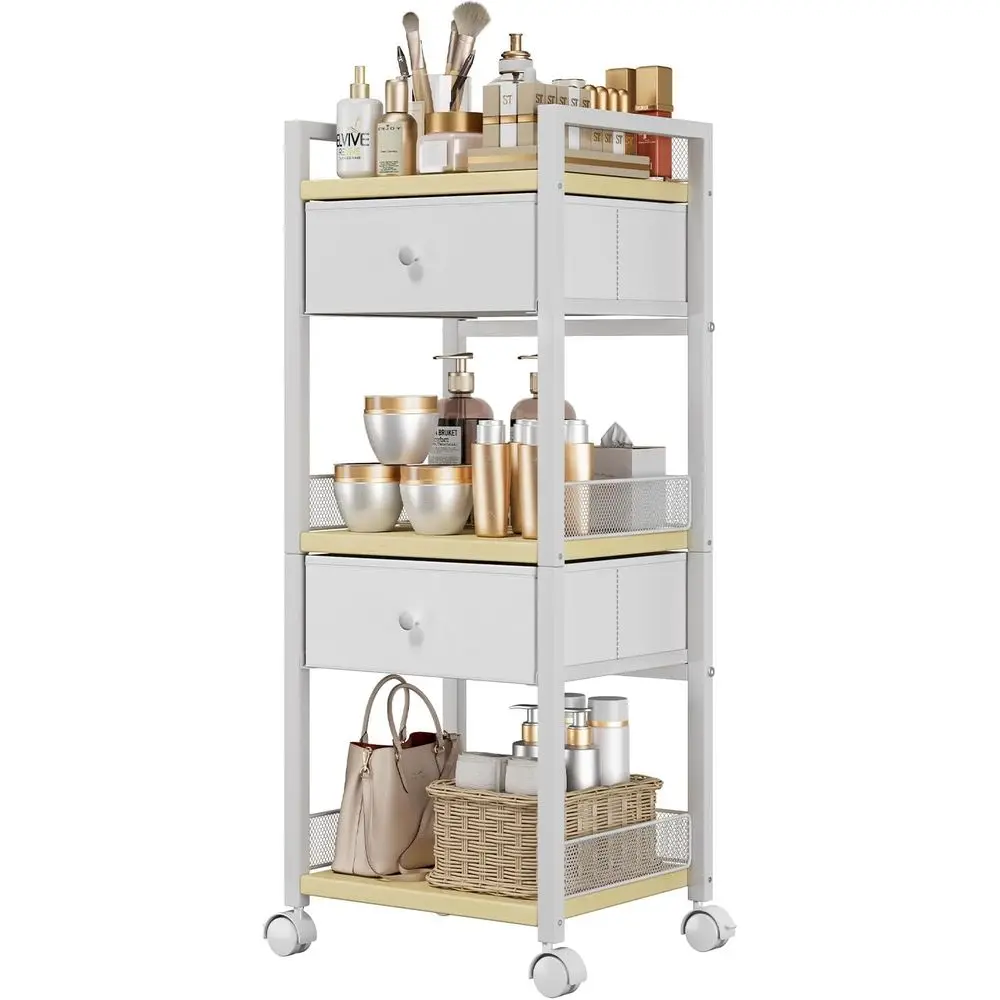 

Makeup Organizer Cart with Drawers, 5 Tier Rolling Makeup Cart, Floor Skincare Organizers, Vanity Organizer Storage with Wheels
