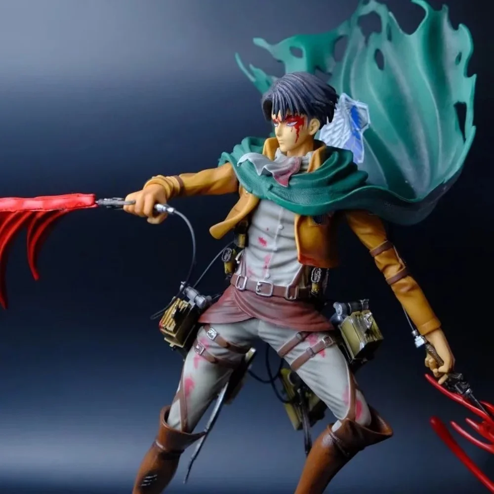 أنيمي هجوم على تيتان ليفي أكرمان GK معركة الضرر البلاستيكية عمل الشكل تحصيل نموذج دمية لعبة 35 سنتيمتر