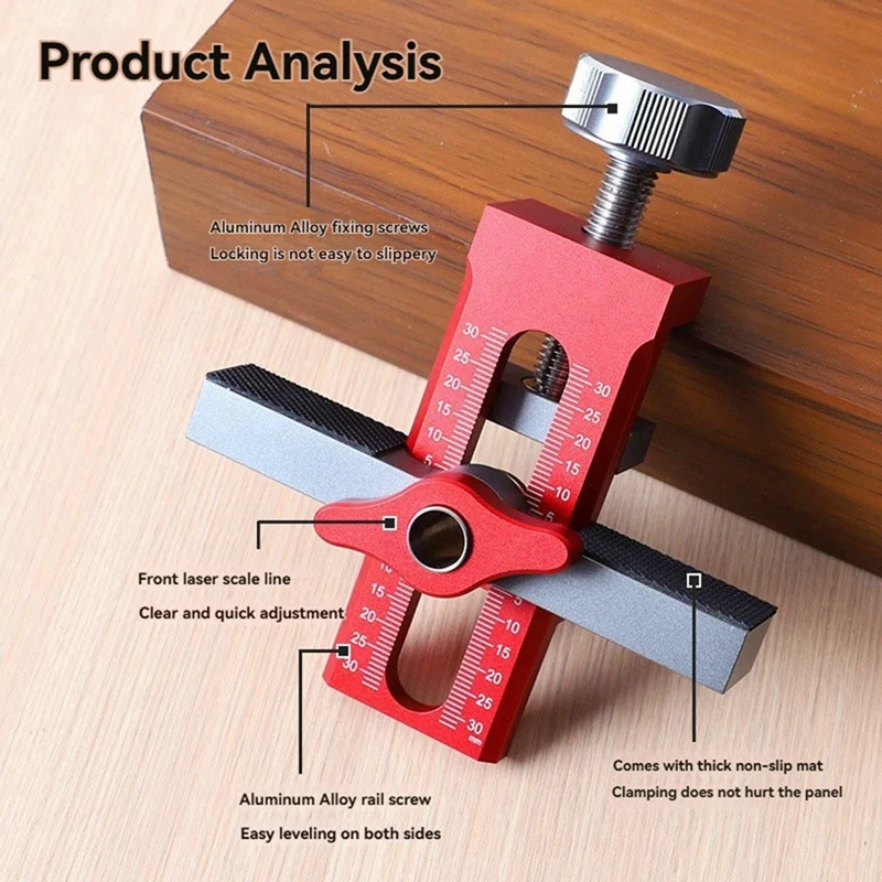 ABKJ-Wardrobe Cabinet Door Panel Rebounder Punched Mounting Jig Woodworking Doweling Drilling Guide Locator Installing Clip