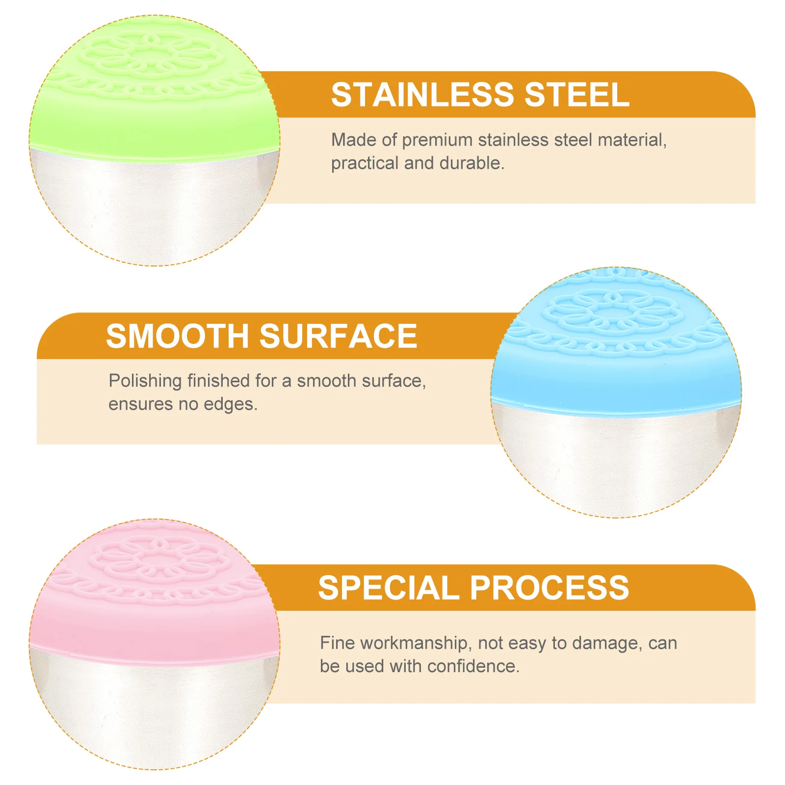 

6pcs Stainless Steel Sauce Cups Silicone Lid Leak Proof Dipping Containers Easy Clean Home Restaurant Kitchen Tools Storage
