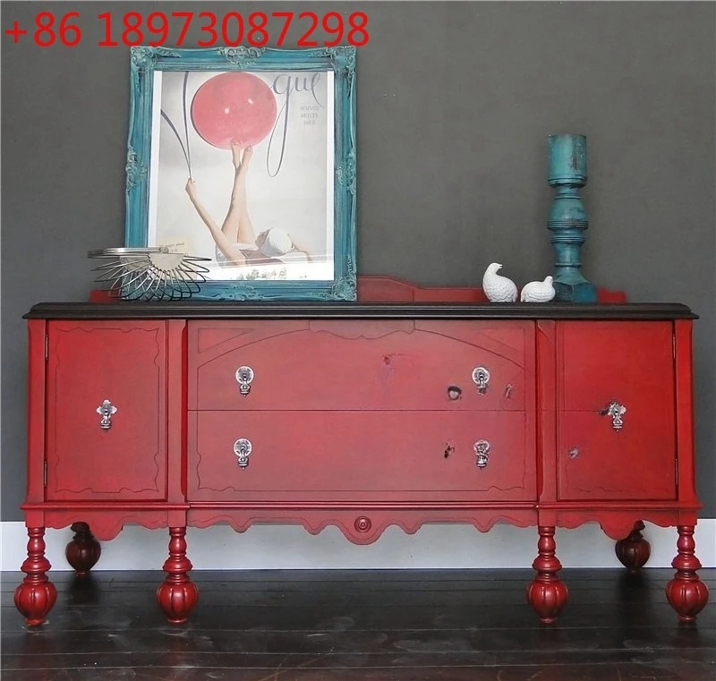 

Французский ретро обеденный боковой шкаф из массива дерева, крыльцо, декоративный шкаф для телевизора