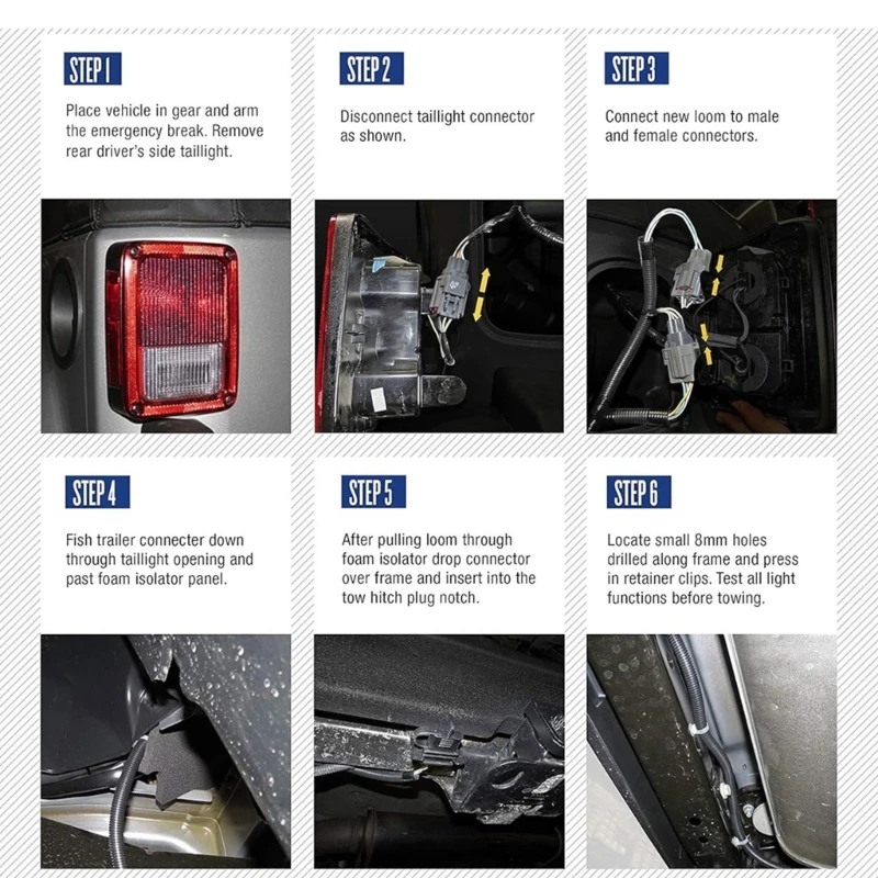 Trailer Wiring System Suitable for TG-HW2J001B 2007-2018 2/4 Door Quick Connection Designs, Plugs Play Secure Connection