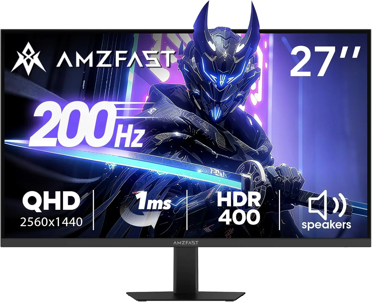 

27-дюймовый игровой монитор 200 Гц WQHD 2K 2560x1440p, со встроенными динамиками, совместимость с G-SYNC, HDR400, быстрая IPS-панель с HDMI и DP