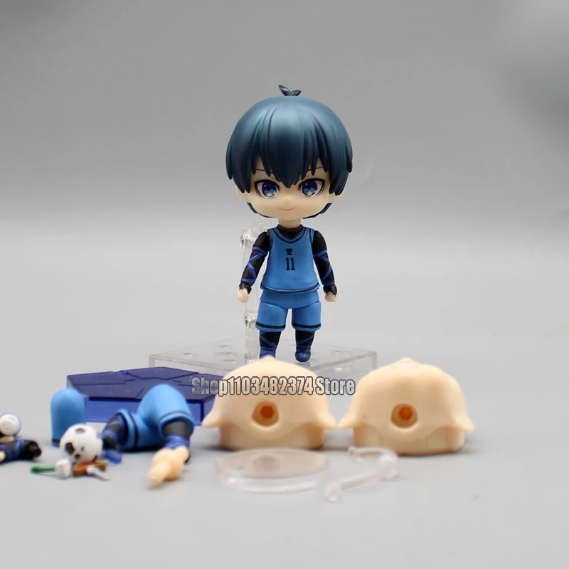 Anime Blue Lock Figuras Mini Yoichi Isagi Figure #1998 Movable Model Cute Nagi Seishiro Figure # 2056 Toys PVC Collectible Gift