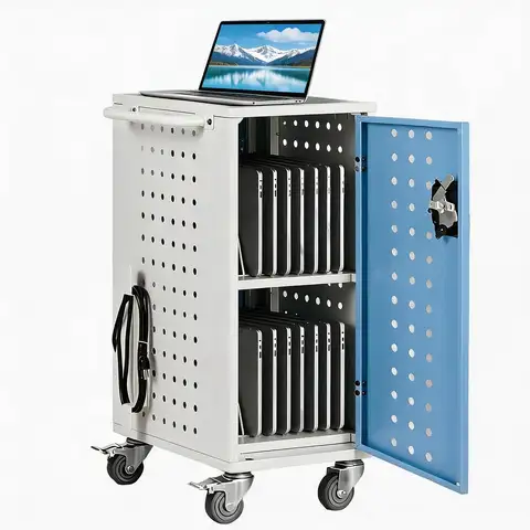 Tacleekii 16 20 32 Device Charging Station for Chromebook, Laptop Charging Cart Storage Charging Station with Wheels for Tablets, Classroom, Office, Library