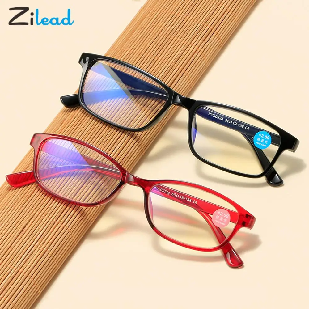 Zilead New Anti-blue Light Reading Glasses Men Women Ultra-light TR90 Presbyopic Reading Glasses Elderly Computer Goggles +1+2+4