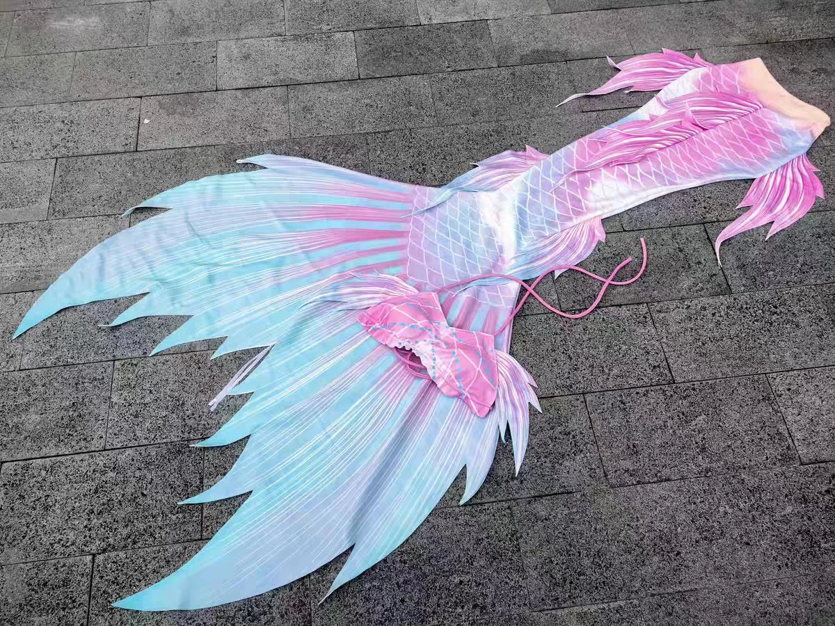 

Parent Child Mermaid Diving Hot Stamping Mermaid Tail Swimsuit Aquarium Photography Bright Children'S Swimming Fish Tail Set