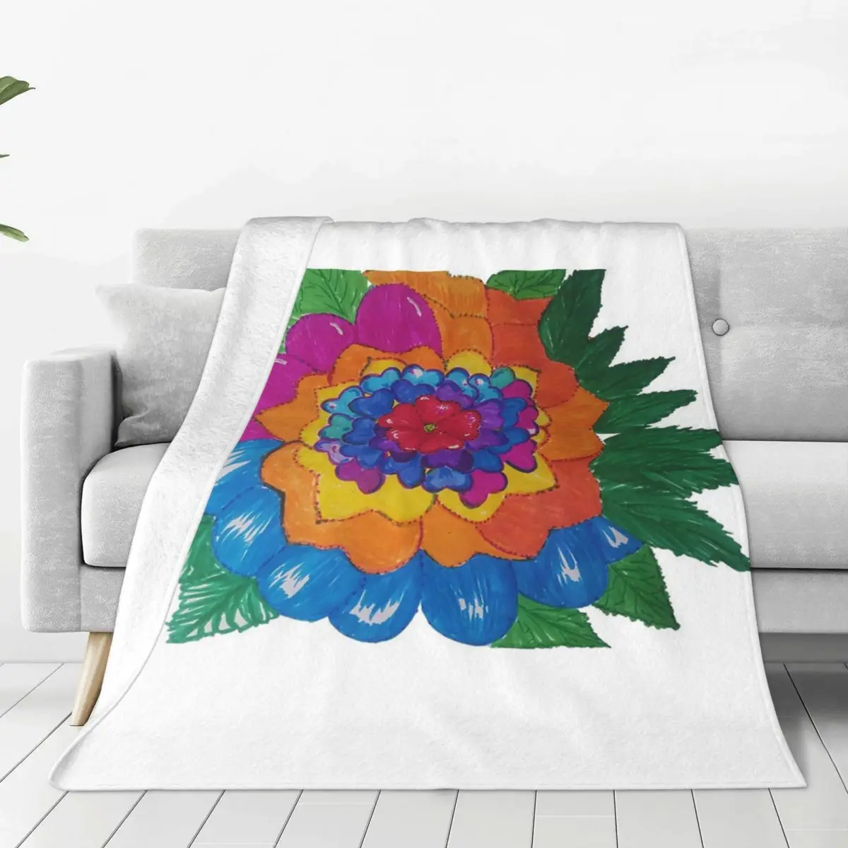 

Floral Cycle Blankets Flannel Breathable Sofa Throw Blankets For Couch Bedding Office Throws Bedspread Quilt