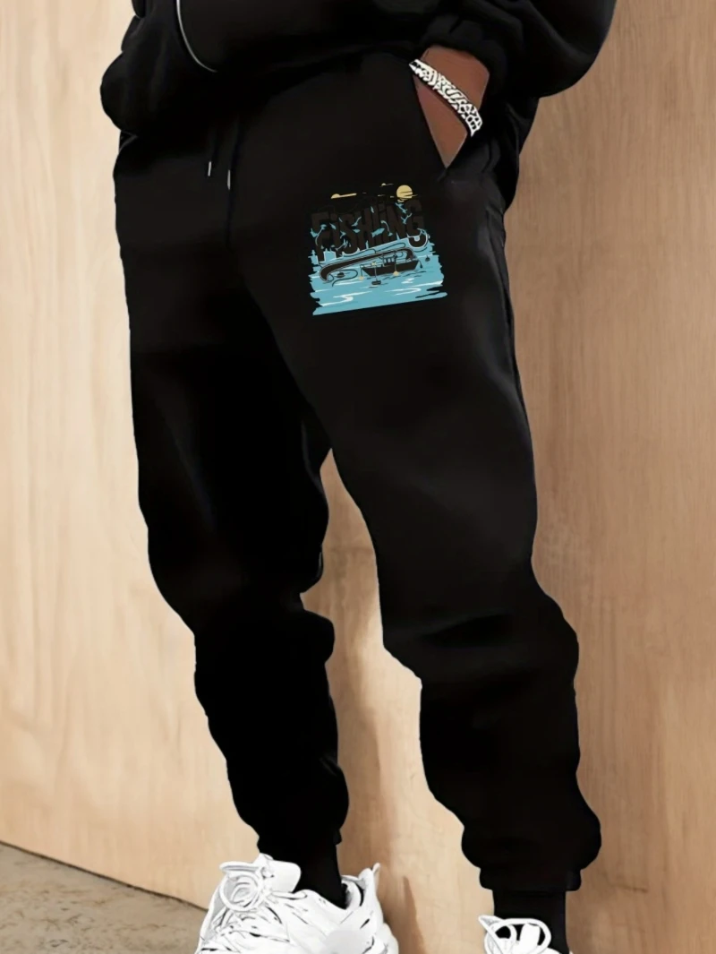 

2025 Autumn and Winter Mens Casual Cotton Sweatpants Drawstring Season Knit Fabric High-end Luxury Is for Both Men and Women Gym