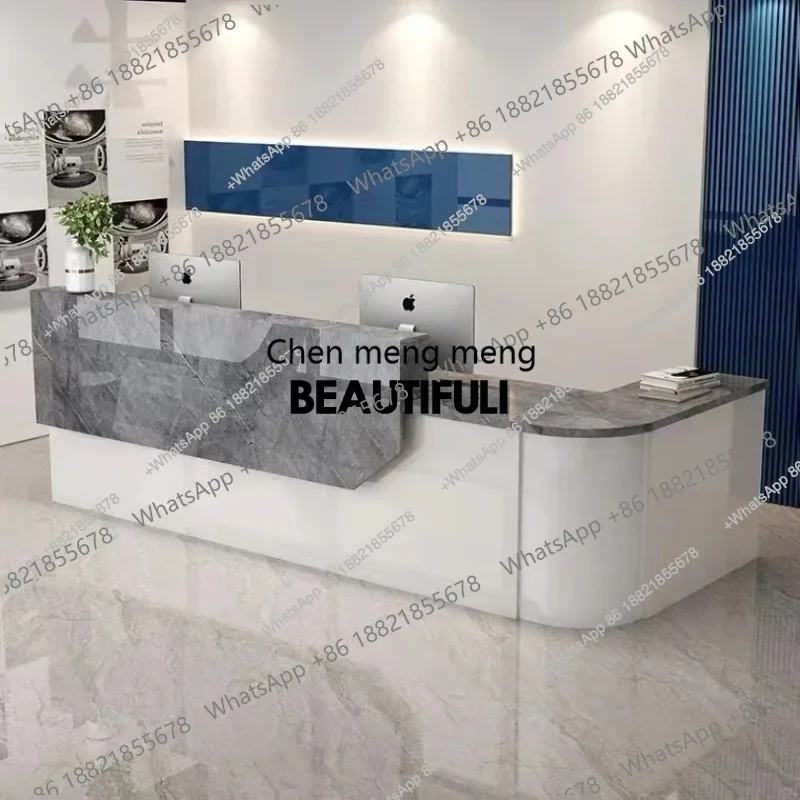 

Elegant Bar Counter Cabinet Desks Elegant Nordic Simple Aesthetic Glamour Reception Fashion Mostrador Commercial Furniture