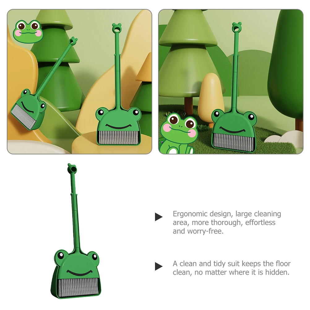1 ensemble balai et pelle à poussière pour enfants, petite taille, outils de nettoyage en plastique robuste pour la maternelle, accessoires de nettoyage pour enfants lumineux