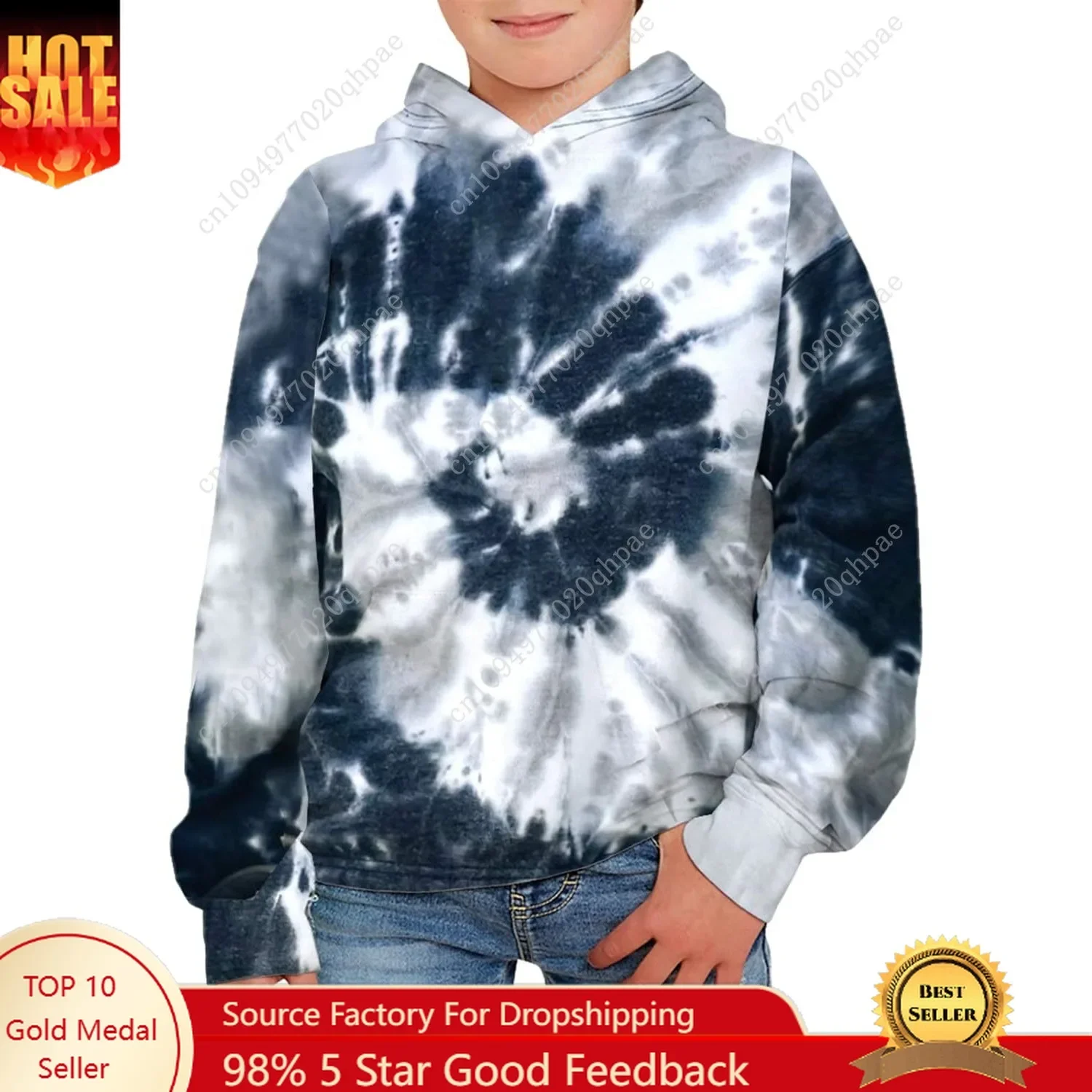 

GAMISOTE Unisex Kids Tie Dye Sweatshirt Boys Girls Hooded Kangaroo Pocket Pullover Hoodies