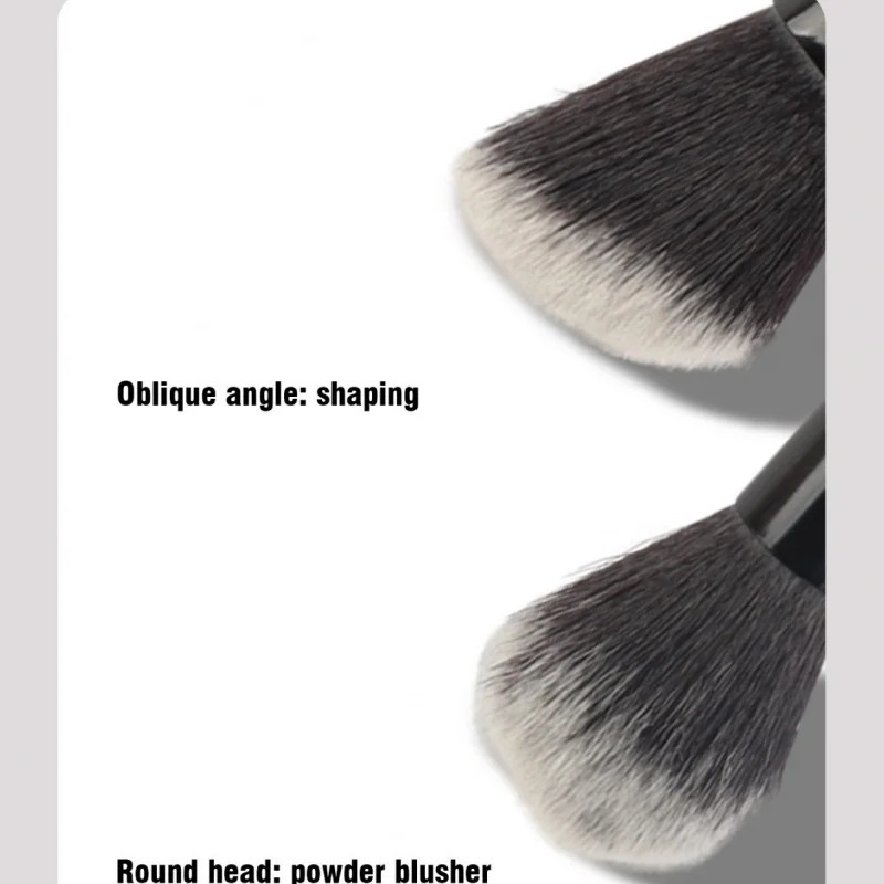 Double-Ended Makeup Brush Loose Powder Brush Blush Highlight Brush Flame Brush Brightening Fiber Bristles Soft