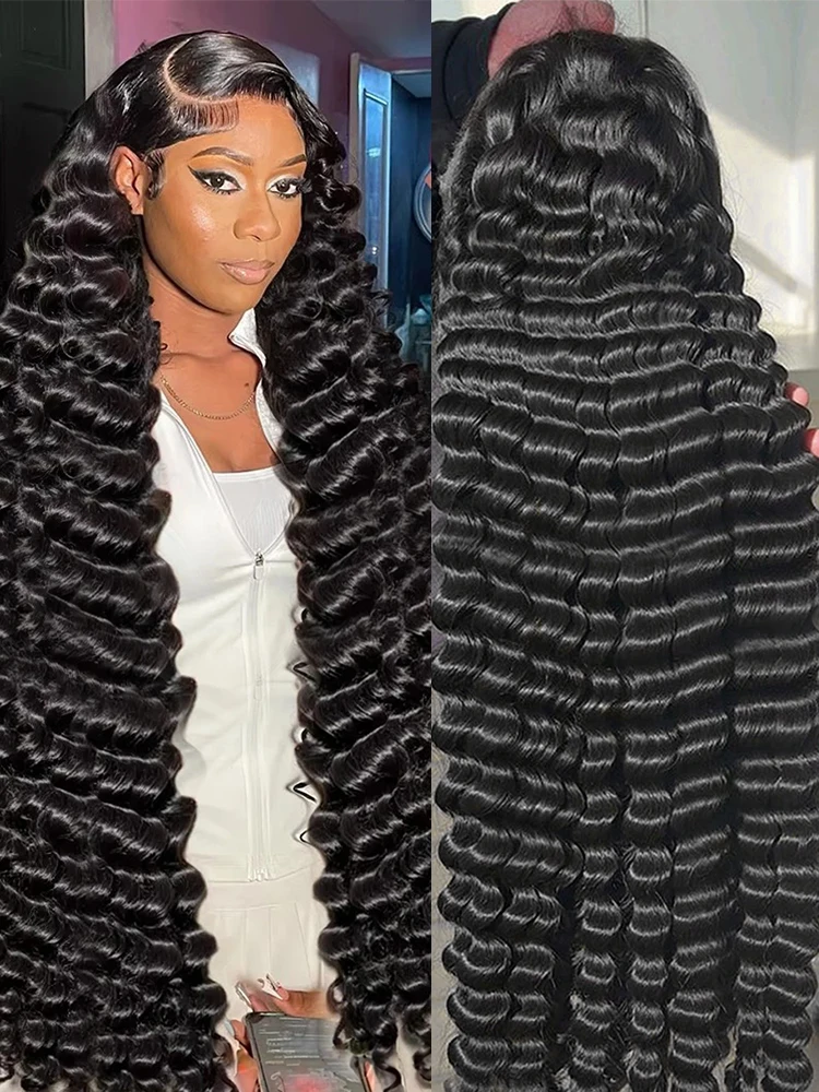 40 46 بوصة موجة عميقة 13x4 13x6 Hd الدانتيل الباروكة الأمامية البرازيلي الشعر البشري 360 كامل الدانتيل المياه مجعد الباروكات للنساء 300% الكثافة