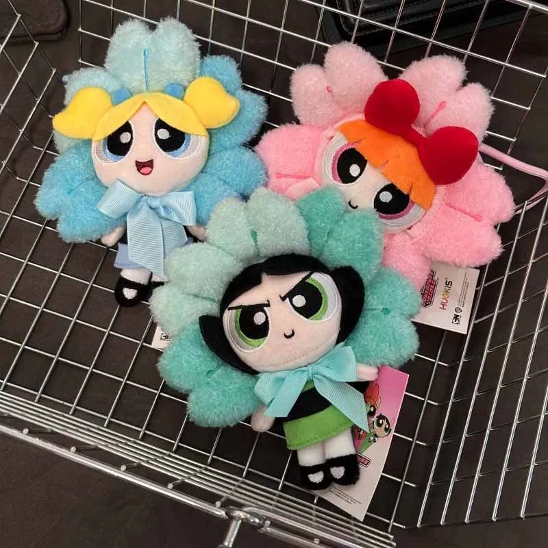 

The Powerpuff Girls Anime Cute Cartoon Doll Flower Series Pendant Cartoon Plush Doll Flower Backpack Pendant Decorative Toy Gift