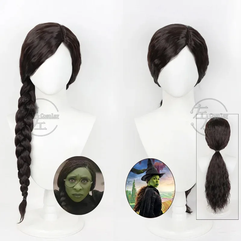 

DY20Elphaba Cosplay Wig 2024 Movie Wicked Elphaba 2 Styles Cosplay Wigs Heat Resistant Synthetic Hair For Women Girls Halloween2