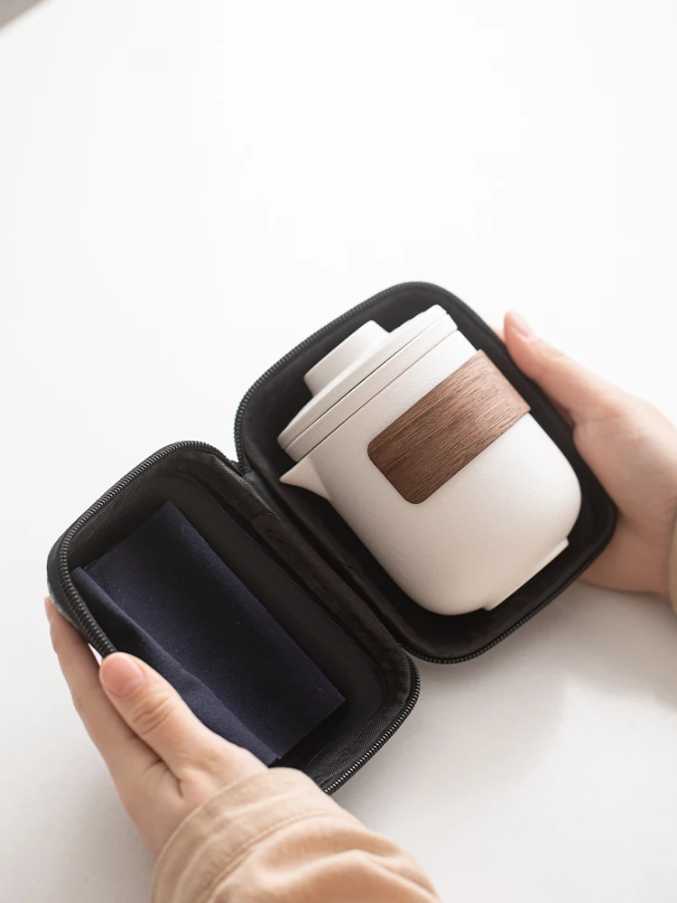 

Портативный дорожный чайный сервиз, небольшой уличный набор, одна чашка, тихая гостевая чашка, чайник Gongfu, четыре чашки, традиционные китайские керамы, чай...