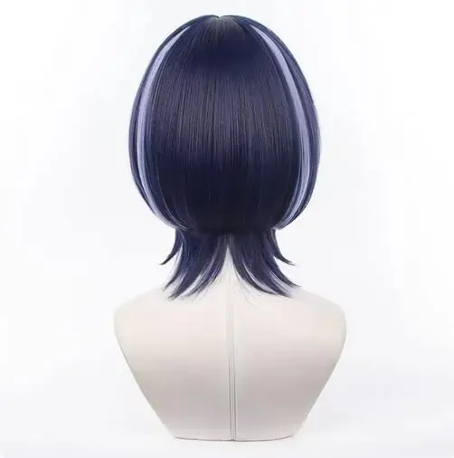 Genshin Impact Cosplay Wigs Scaramouche Kunikuzushi Blue Purple Black Heat Resistant Synthetic Hair Anime Cosplay Wig