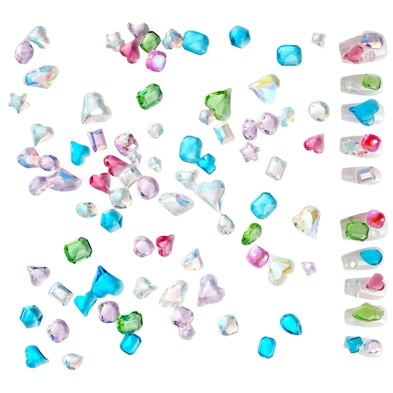 50/100 Pcs Pointed Bottom Nails Art Charm Rhinestones Nails Drop Shipping