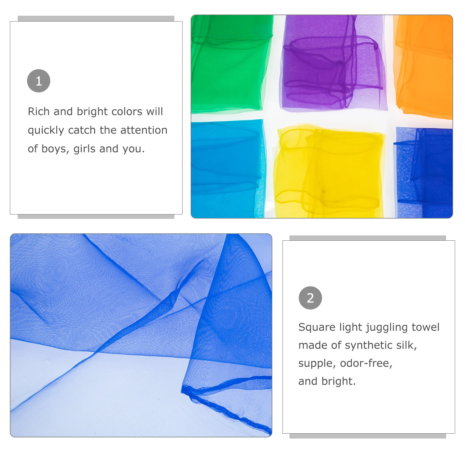 

6Pcs Dance Props for Small Square Scarves Stage Performance Scarves Lightweight Portable Easy to Use Dance Props