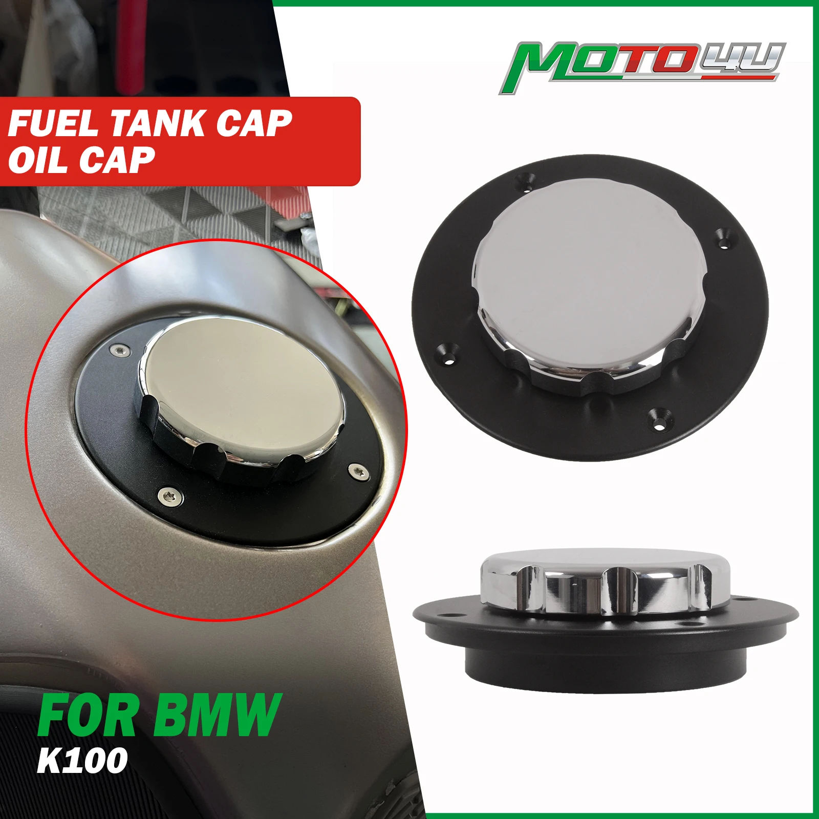 

For BMW K Series K75 K100 K1100 K75S K1100RS K100RT Motorcycle Oil Cap Fuel Petrol Gas Tank Cover CNC Fuel Tank Cap Black Chrome