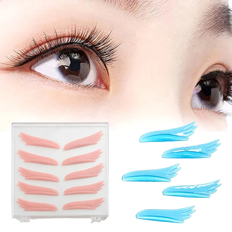 

5Pairs Eyelash Perming Pad Lashes Rods Shield Lifting 3D Silicone Eyelash Curler Grafting Tool Eyelash Applicator Accessories