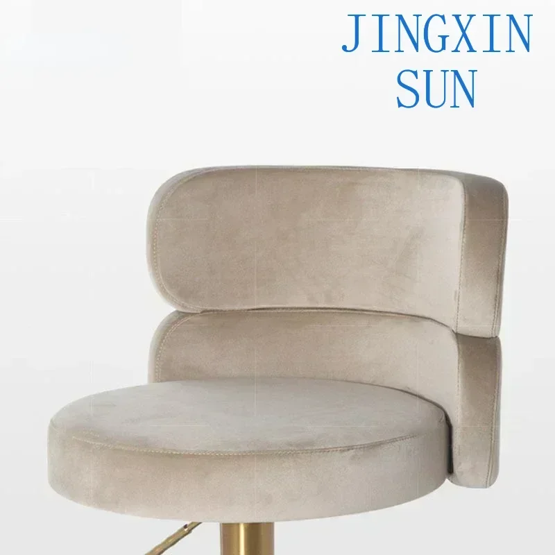 Nordic Design Bar Chair Breakfast Luxury Bar Lifting Adjustable Dinning Chair Soft Reception Bar Chairs White Salon Furniture