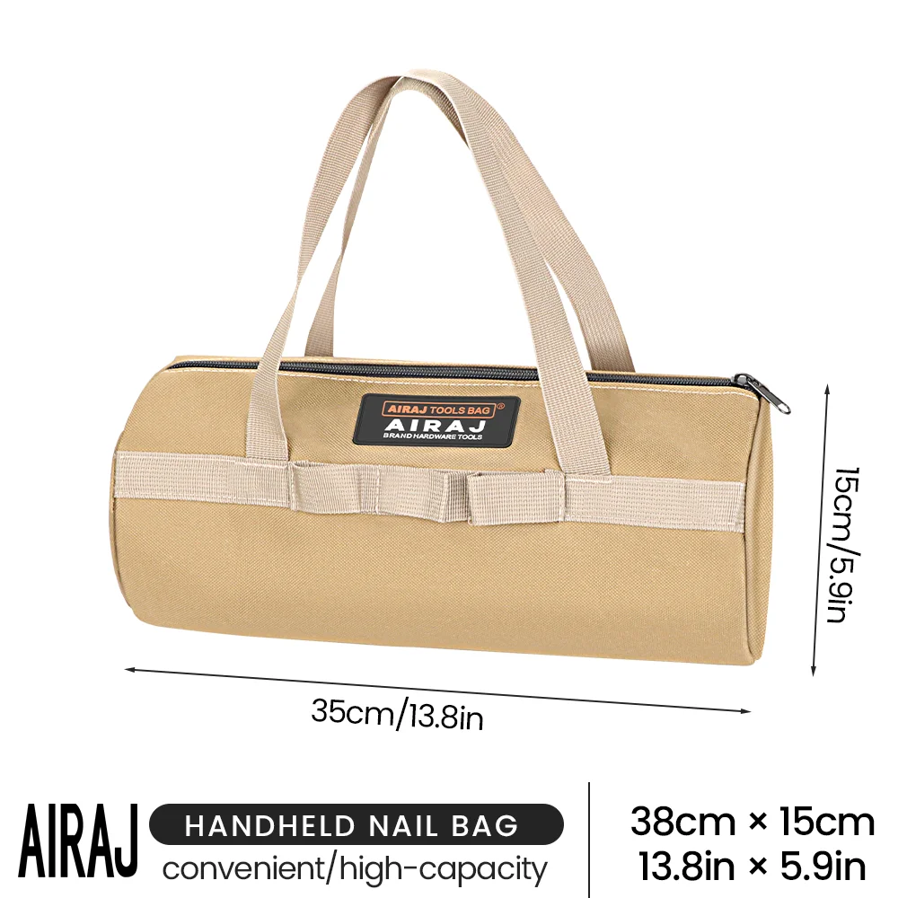 AIRAJ Canvas Ground Nail Storage Bag Portable Hammer Carry Bag Large Capacity Waterproof Tool Bag Organizer Camping Supply