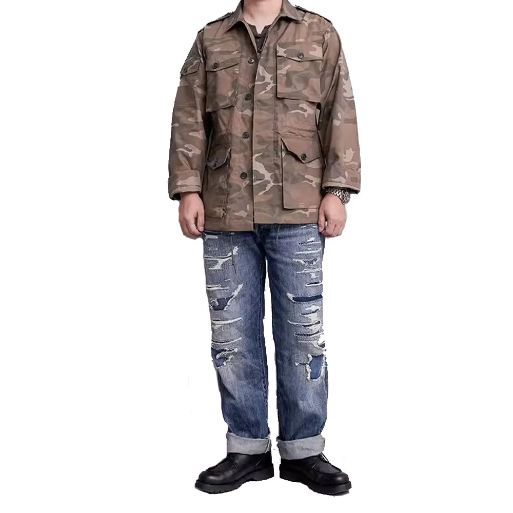 Men's Outdoor Jacket Camouflage Set British Military Style Jacket Loose Casual Sports Training