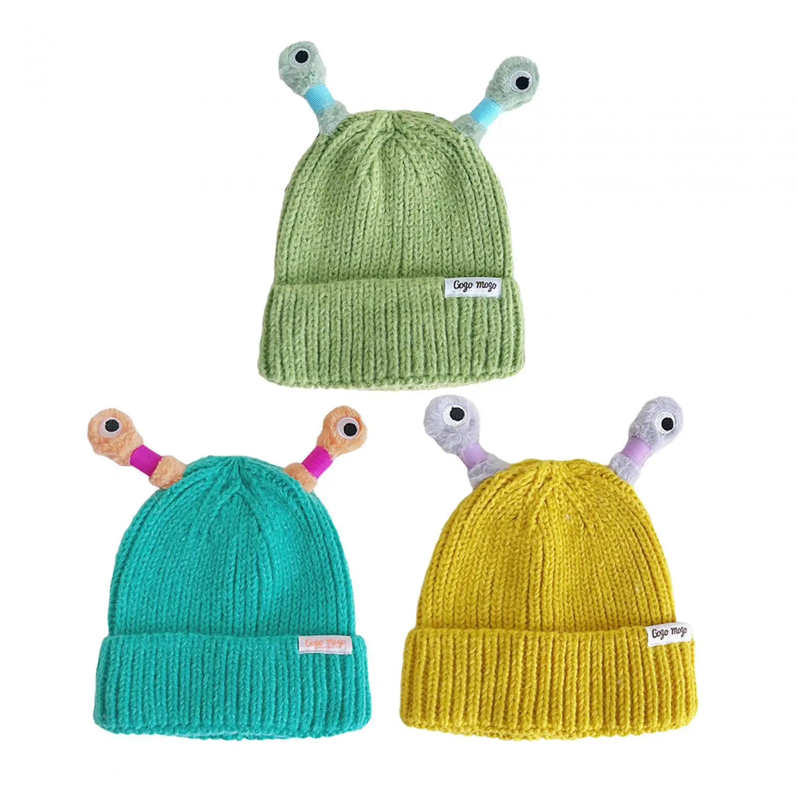 

Little Monster Knit Hat Durable Comfortable Portable Soft Knitted Hat Adults Kid for Running Camping Festivals Skating Street