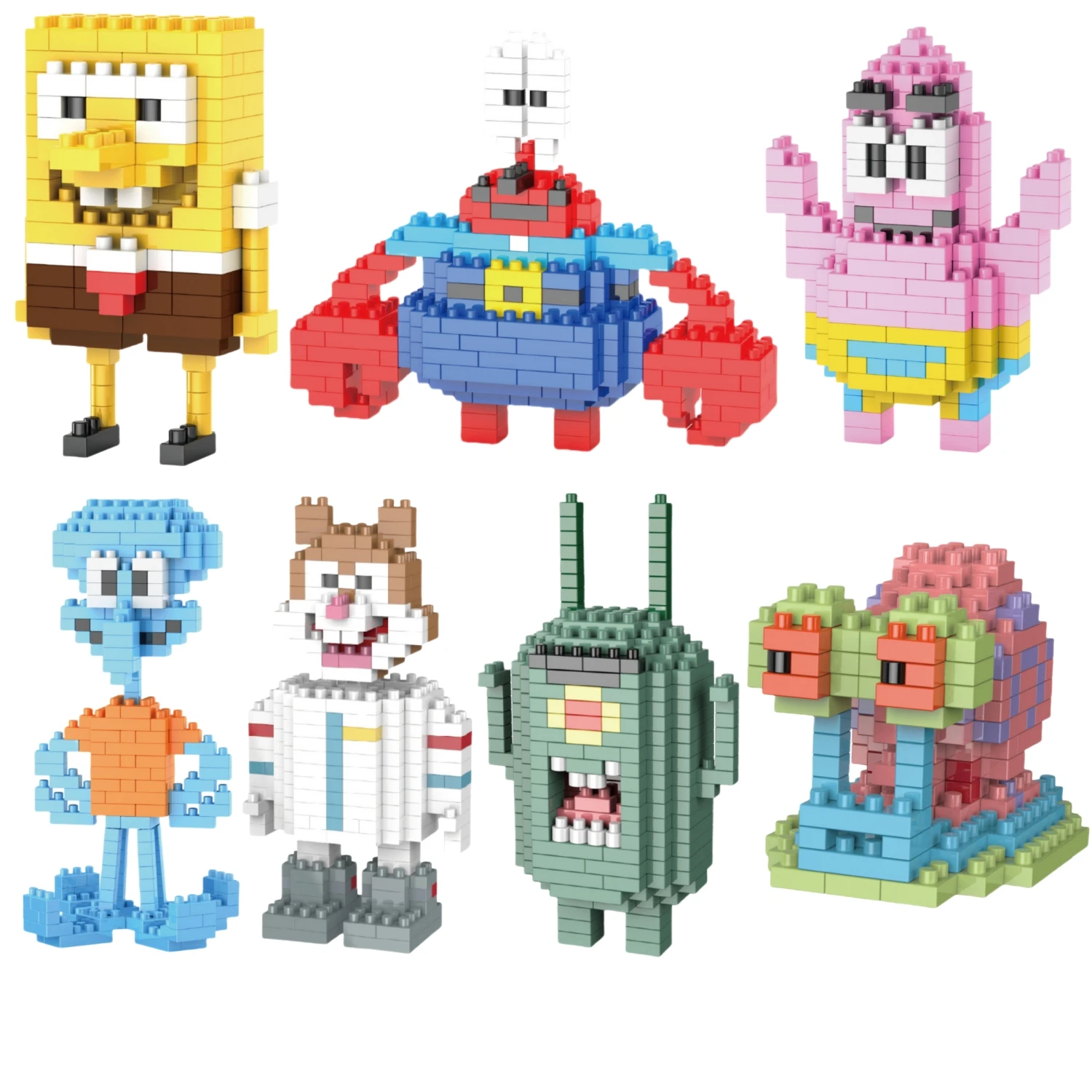 Cute building blocks  small particle assembly building blocks toy DIY building blocks children's toy model educational graphic