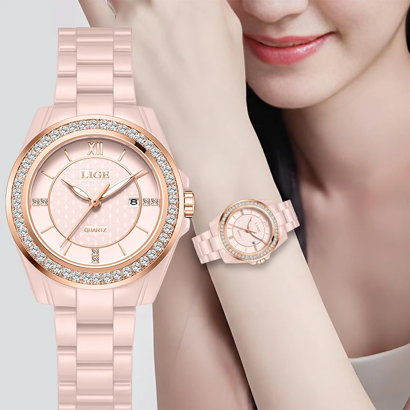 

LIGE Creative Women Watches Luxury Stainless Steel Waterproof Date Elegant Ladies Watch Fashion Luminous Quartz Wristwatch Gifts