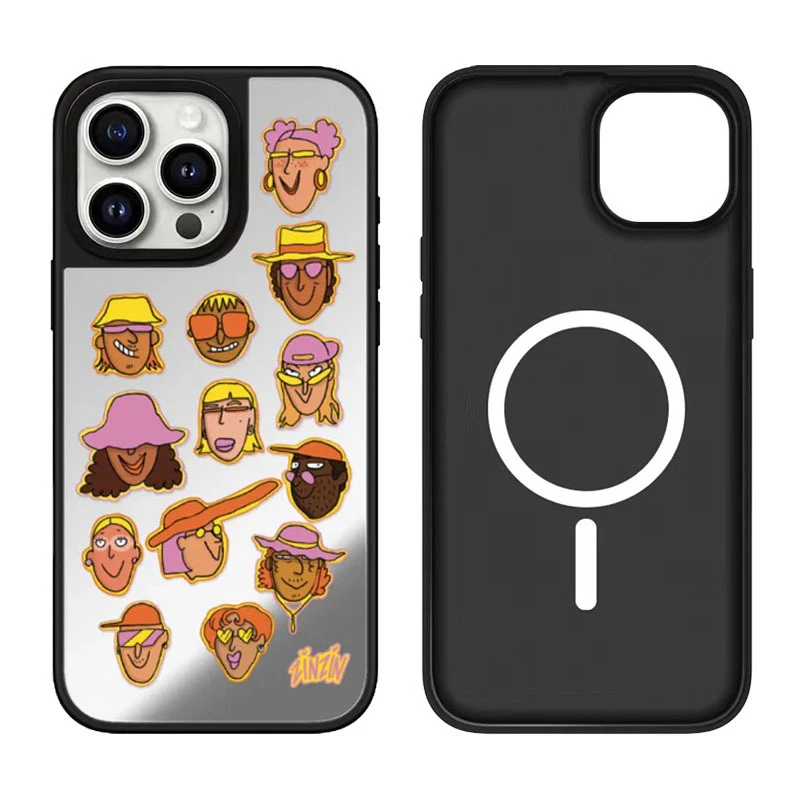 

Graffiti Girl's Face Mirror Magnetic Phone Case Cover for IPhone 17 16 15 14 13 12 Pro Max Case for IPhone 17 Pro Max