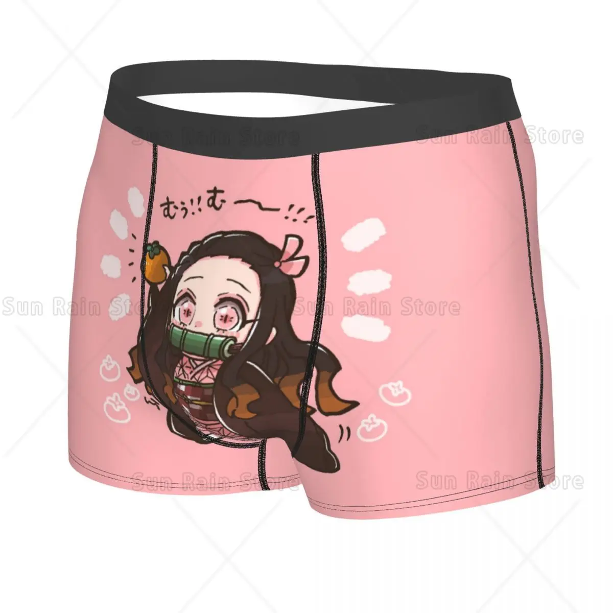 Custom Demon Slayer Anime Boxers Shorts Mens Kamado Nezuko Devil's Blade Briefs Underwear Fashion Underpants