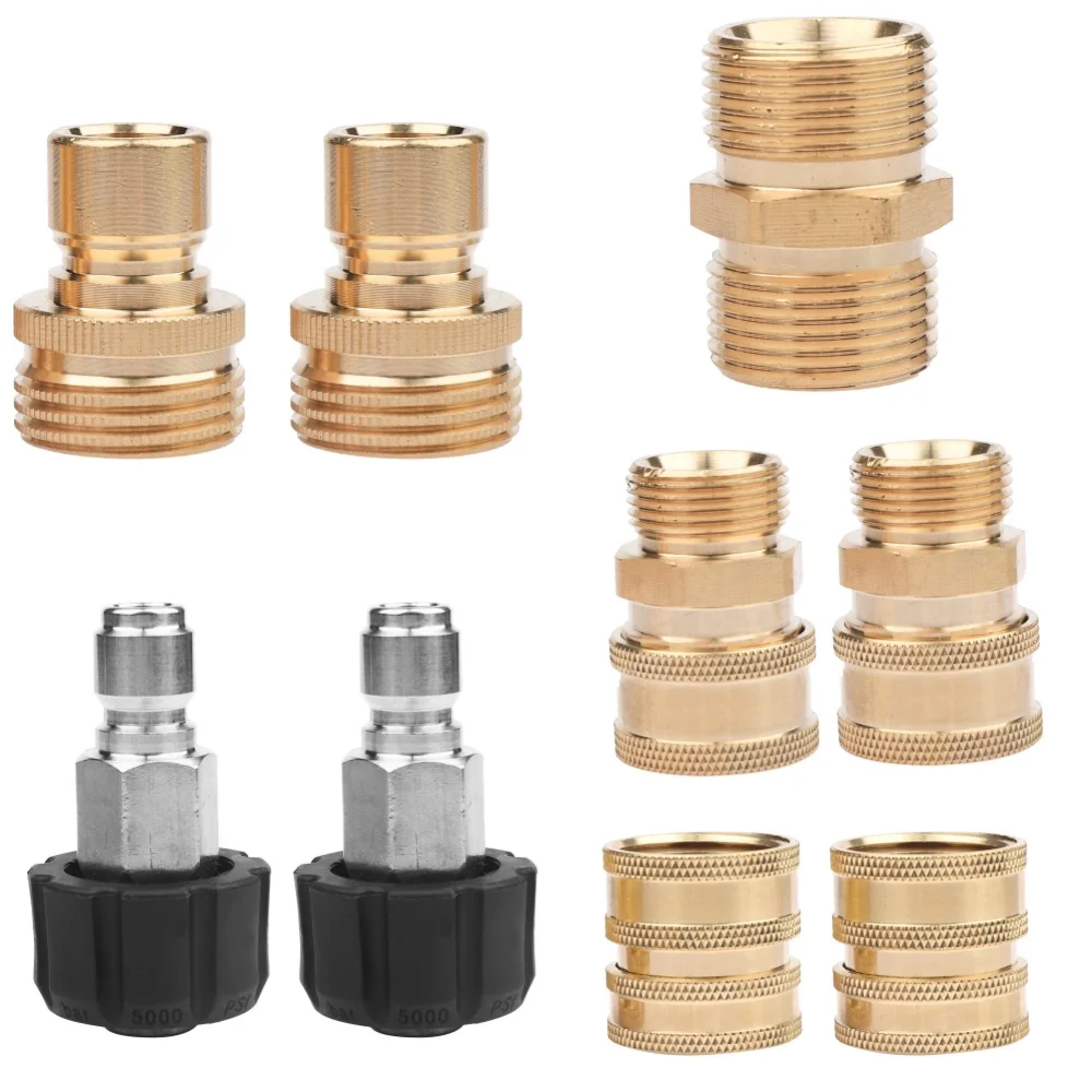 

9 шт./компл., аксессуары для мойки высокого давления, 5000 фунтов на квадратный дюйм, набор адаптеров для мойки высокого давления, быстроразъемный фитинг для шланга пистолета для мойки высокого давления