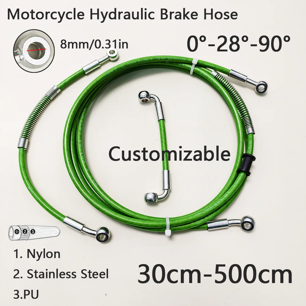 

30cm-500cm Motorcycle Dirt Bike Specificmulti Angle High-Temperature Resistant Brake Oil Pipe Braided Brake Hose Fuel Pipe Line