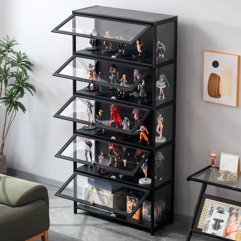 Lego Figure Display Cabinet for Boys And Girls Acrylic Door Bamboo