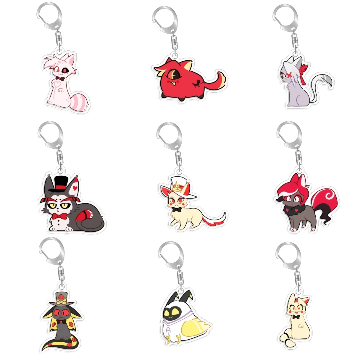 

Hazbin Hotel Angel Dust Vaggie Husk Niffty Homemade Acrylic Keychain Pendant Bag Charms Game Anime Collection Toy Gift