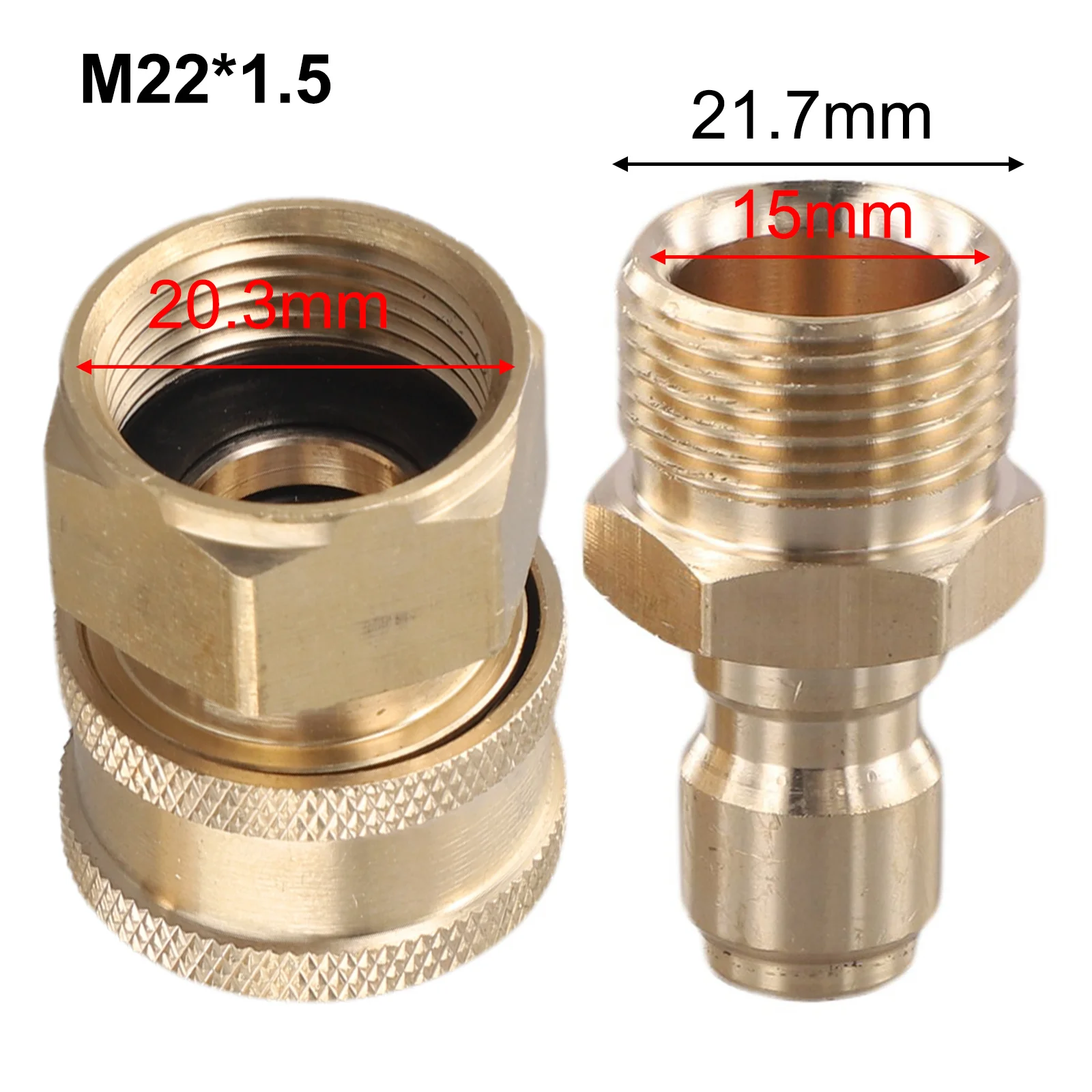 3/8 Female 3/8 Male M22 Adapter For High Pressure Washer Spout Kit Quick Connect Kit Car Wash Water Pipe Joint Accessories