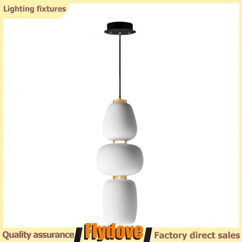 

Danish Milky White Glass Ball Pendant Light LED Hotel Living Room Dining Room Wabi Sabi Style Art Decorative Lighting Fixtures