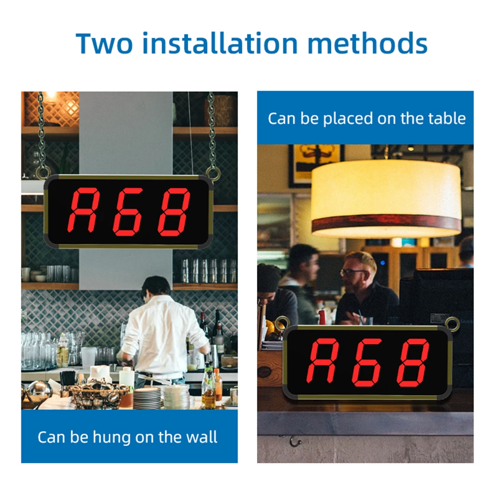 BYHUBYENG Number Calling System Wireless Restaurant Pager Queue Management System Business Wireless Keyboard Calling