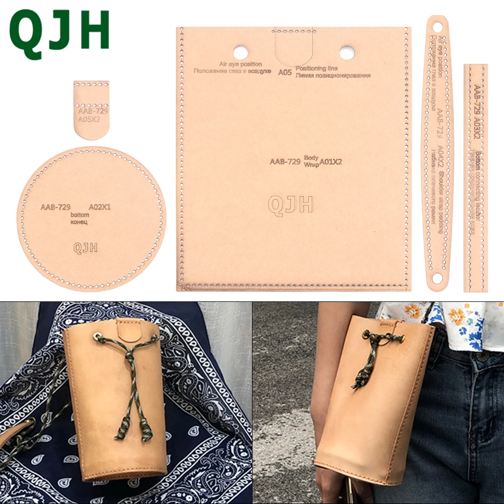 

DIY Handmade Leather Craft Sewing Design Kraft Paper Drawing Pattern Bucket Bag Mobile Phone Bag Shoulder Bag Acrylic Template