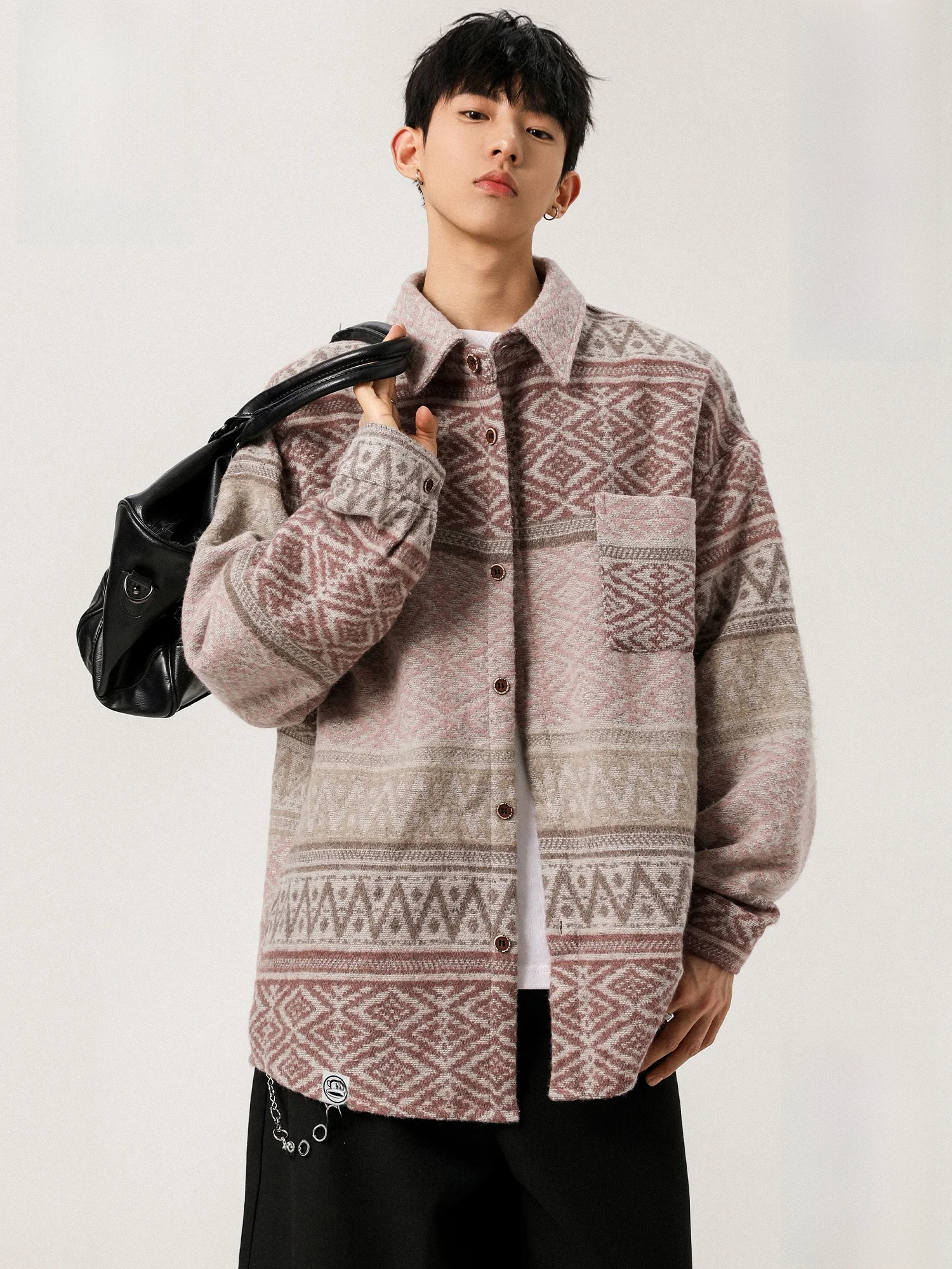 

PaulFrank Men's Fce Lined Woolen Jaet Casual Collar Baroque Sle Autumn Winter Outerwear Stand Fit Non Iron Treaent