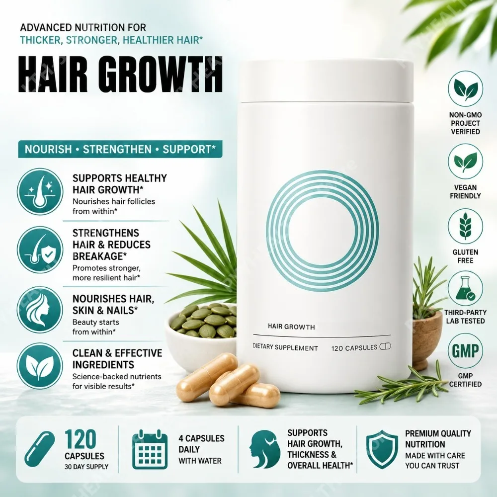 

Hair Skin Nails Support Capsules with Biotin Collagen Zinc Selenium Botanical Blend Daily Beauty Wellness for Women 120 Count