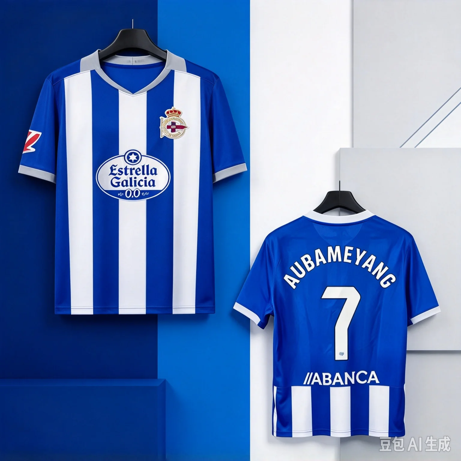 2026/27 Season Depor Deportivo Aubameyang Unisex Football Jersey, La Coruña 3D Print Unisex Mesh Ventilation Jersey Shirt