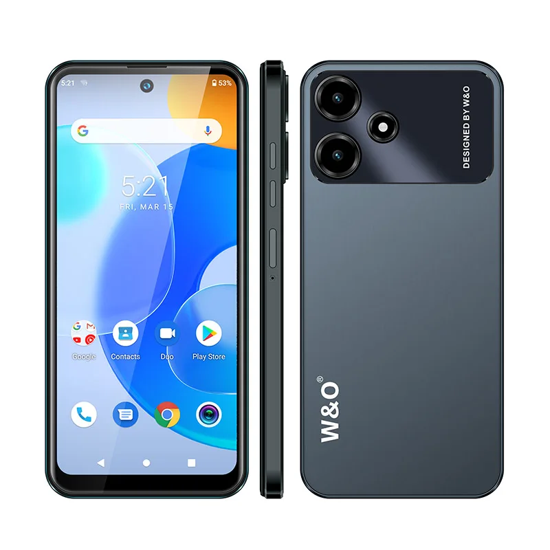 W & O-X100-teléfono inteligente ultradelgado con Android 10, Smartphone de 6,6 pulgadas, 4GB de RAM, 64GB de ROM, batería de 4800mAh, cuatro cámaras de 13MP, SIM Dual