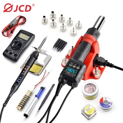 JCD 750W SMD Soldering Station 2 in 1 Hot Air Gun Soldering Iron LCD Digital Display Welding Station for BGA PCB IC Repair 8899